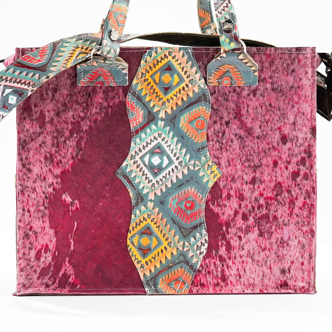 Clerk - Pink Acid w/ Rainbow Aztec-Clerk-Western-Cowhide-Bags-Handmade-Products-Gifts-Dancing Cactus Designs
