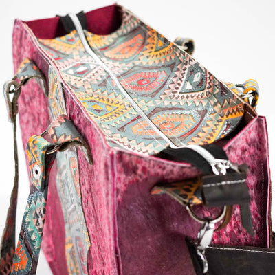 Clerk - Pink Acid w/ Rainbow Aztec-Clerk-Western-Cowhide-Bags-Handmade-Products-Gifts-Dancing Cactus Designs