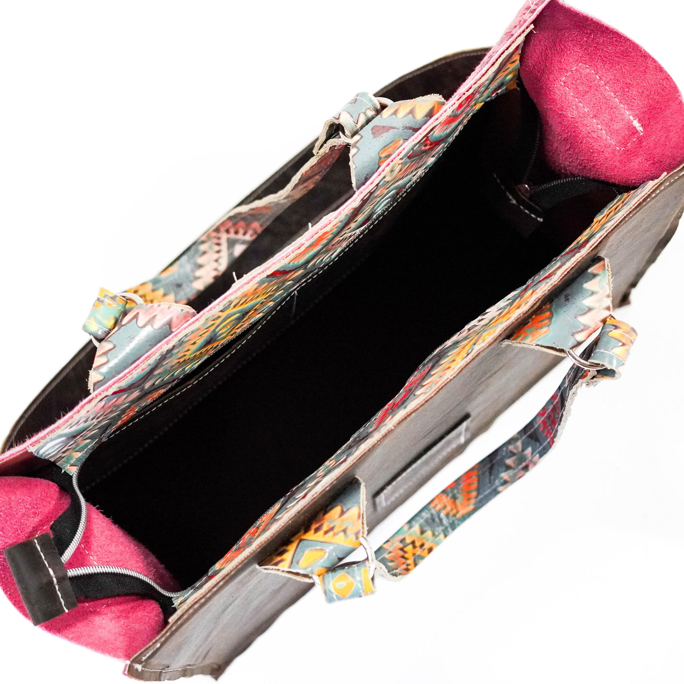 Clerk - Pink Acid w/ Rainbow Aztec-Clerk-Western-Cowhide-Bags-Handmade-Products-Gifts-Dancing Cactus Designs