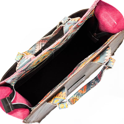 Clerk - Pink Acid w/ Rainbow Aztec-Clerk-Western-Cowhide-Bags-Handmade-Products-Gifts-Dancing Cactus Designs