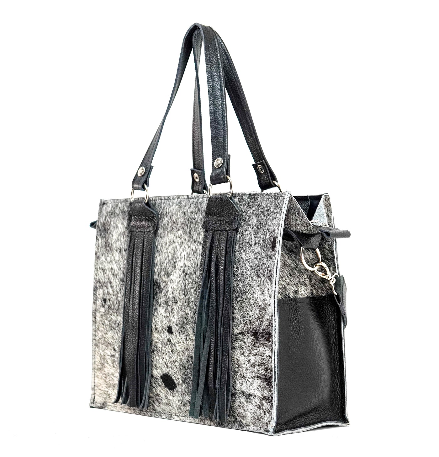 Clerk - Salt & Pepper w/ No Embossed-Clerk-Western-Cowhide-Bags-Handmade-Products-Gifts-Dancing Cactus Designs