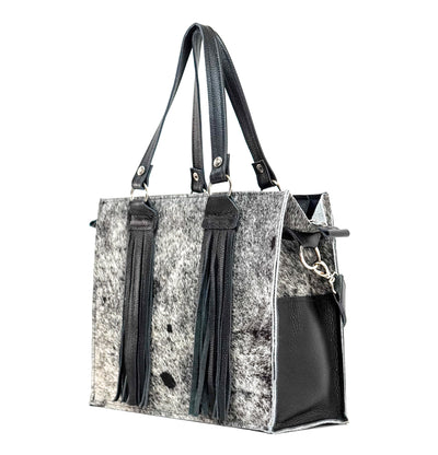 Clerk - Salt & Pepper w/ No Embossed-Clerk-Western-Cowhide-Bags-Handmade-Products-Gifts-Dancing Cactus Designs