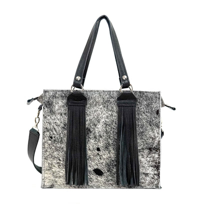Clerk - Salt & Pepper w/ No Embossed-Clerk-Western-Cowhide-Bags-Handmade-Products-Gifts-Dancing Cactus Designs