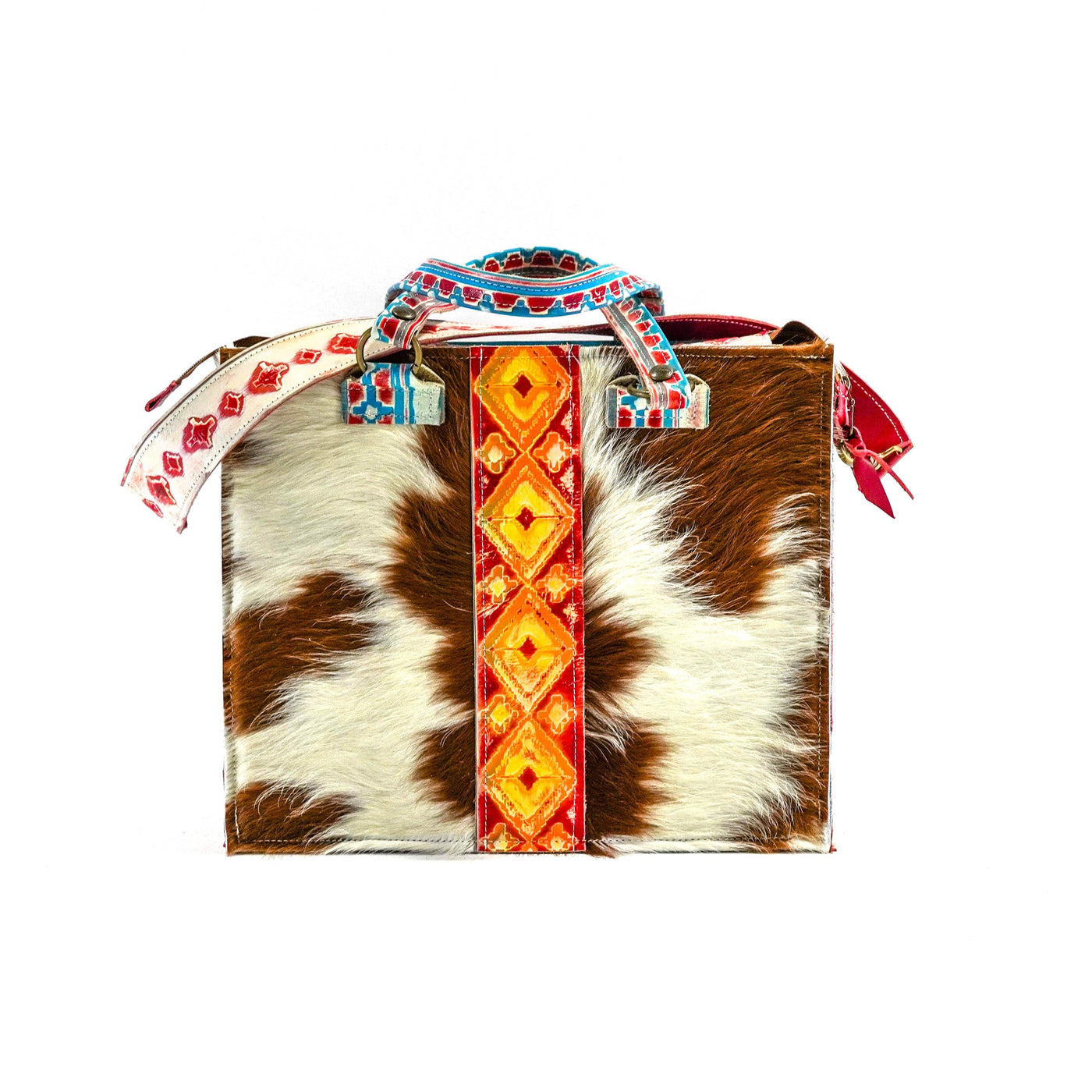 Clerk - Tricolor w/ Great Plains Navajo-Clerk-Western-Cowhide-Bags-Handmade-Products-Gifts-Dancing Cactus Designs