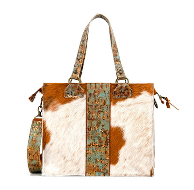 Clerk - Tricolor w/ Patina Driftwood-Clerk-Western-Cowhide-Bags-Handmade-Products-Gifts-Dancing Cactus Designs