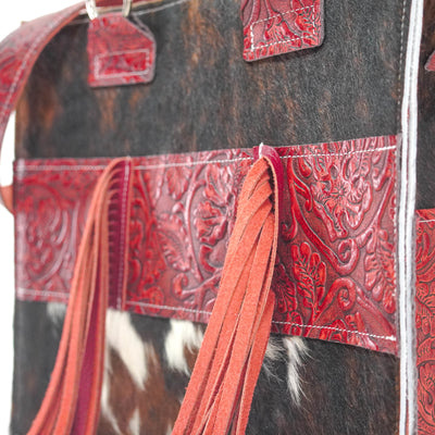 Clerk - Tricolor w/ Red Tool-Clerk-Western-Cowhide-Bags-Handmade-Products-Gifts-Dancing Cactus Designs
