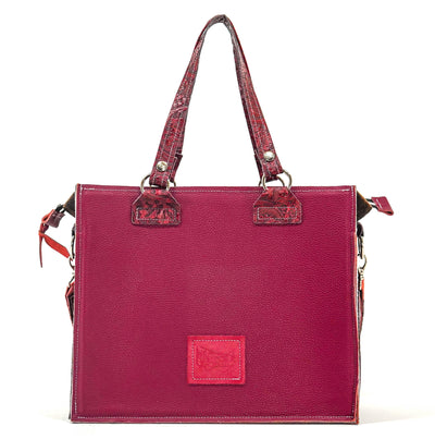 Clerk - Tricolor w/ Red Tool-Clerk-Western-Cowhide-Bags-Handmade-Products-Gifts-Dancing Cactus Designs