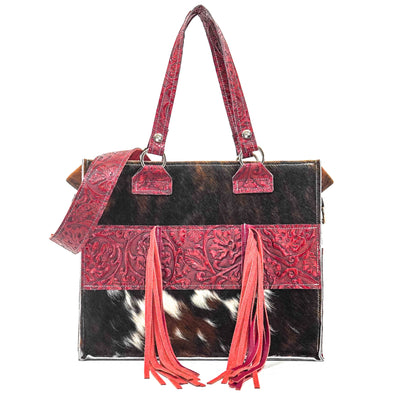 Clerk - Tricolor w/ Red Tool-Clerk-Western-Cowhide-Bags-Handmade-Products-Gifts-Dancing Cactus Designs