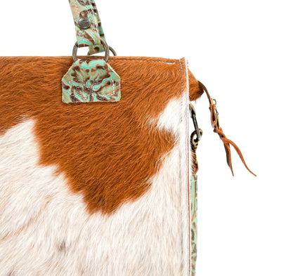 Clerk - Tricolor w/ Turquoise tool-Clerk-Western-Cowhide-Bags-Handmade-Products-Gifts-Dancing Cactus Designs