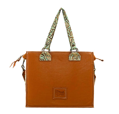 Clerk - Tricolor w/ Turquoise tool-Clerk-Western-Cowhide-Bags-Handmade-Products-Gifts-Dancing Cactus Designs