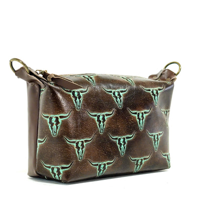 Cosmic Cowgirl - All Embossed w/ Mint Chocolate Skulls-Cosmic Cowgirl-Western-Cowhide-Bags-Handmade-Products-Gifts-Dancing Cactus Designs