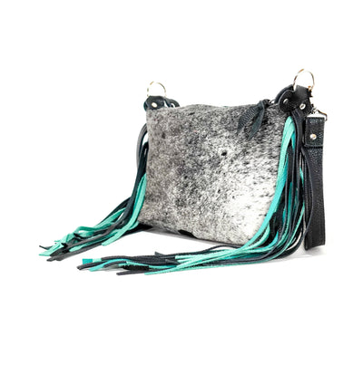 Cosmic Cowgirl - Black & White w/ No Embossed-Cosmic Cowgirl-Western-Cowhide-Bags-Handmade-Products-Gifts-Dancing Cactus Designs