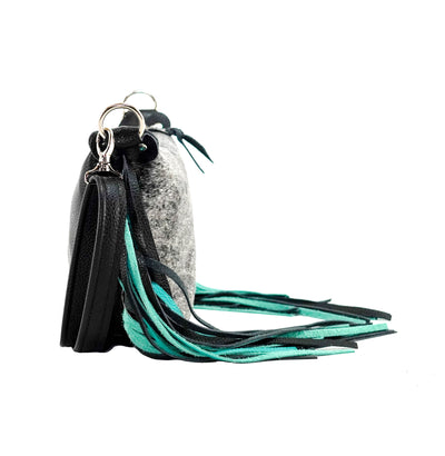 Cosmic Cowgirl - Black & White w/ No Embossed-Cosmic Cowgirl-Western-Cowhide-Bags-Handmade-Products-Gifts-Dancing Cactus Designs