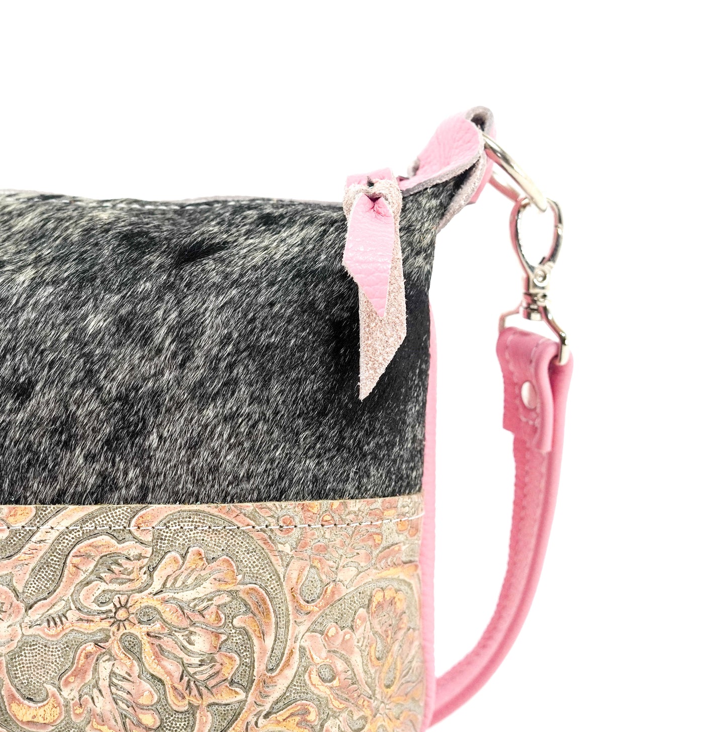 Cosmic Cowgirl - Black & White w/ Rose Gold Tool-Cosmic Cowgirl-Western-Cowhide-Bags-Handmade-Products-Gifts-Dancing Cactus Designs
