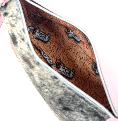 Cosmic Cowgirl - Black & White w/ Rose Gold Tool-Cosmic Cowgirl-Western-Cowhide-Bags-Handmade-Products-Gifts-Dancing Cactus Designs