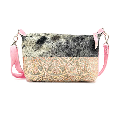 Cosmic Cowgirl - Black & White w/ Rose Gold Tool-Cosmic Cowgirl-Western-Cowhide-Bags-Handmade-Products-Gifts-Dancing Cactus Designs
