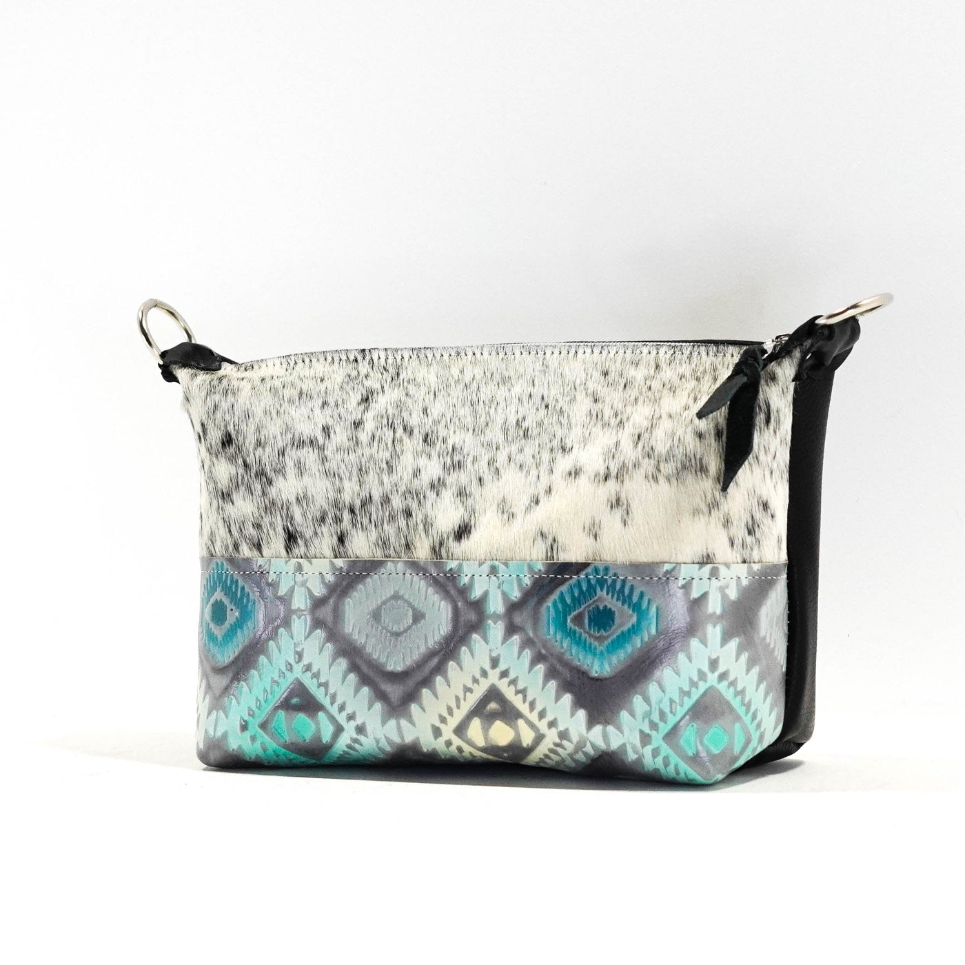 Cosmic Cowgirl - Black & White w/ Royston Aztec-Cosmic Cowgirl-Western-Cowhide-Bags-Handmade-Products-Gifts-Dancing Cactus Designs