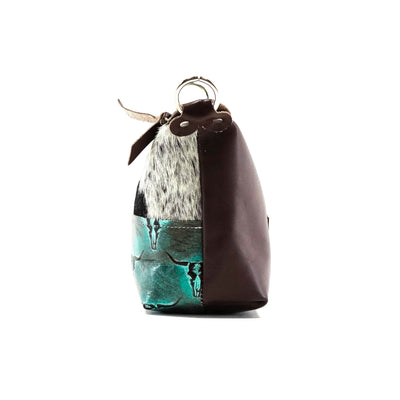 Cosmic Cowgirl - Black & White w/ Royston Skulls-Cosmic Cowgirl-Western-Cowhide-Bags-Handmade-Products-Gifts-Dancing Cactus Designs