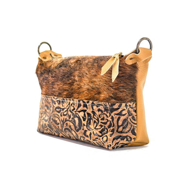 Cosmic Cowgirl - Brindle w/ Deadwood Roses-Cosmic Cowgirl-Western-Cowhide-Bags-Handmade-Products-Gifts-Dancing Cactus Designs