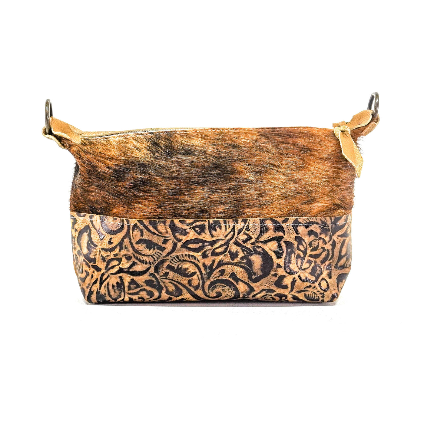 Cosmic Cowgirl - Brindle w/ Deadwood Roses-Cosmic Cowgirl-Western-Cowhide-Bags-Handmade-Products-Gifts-Dancing Cactus Designs