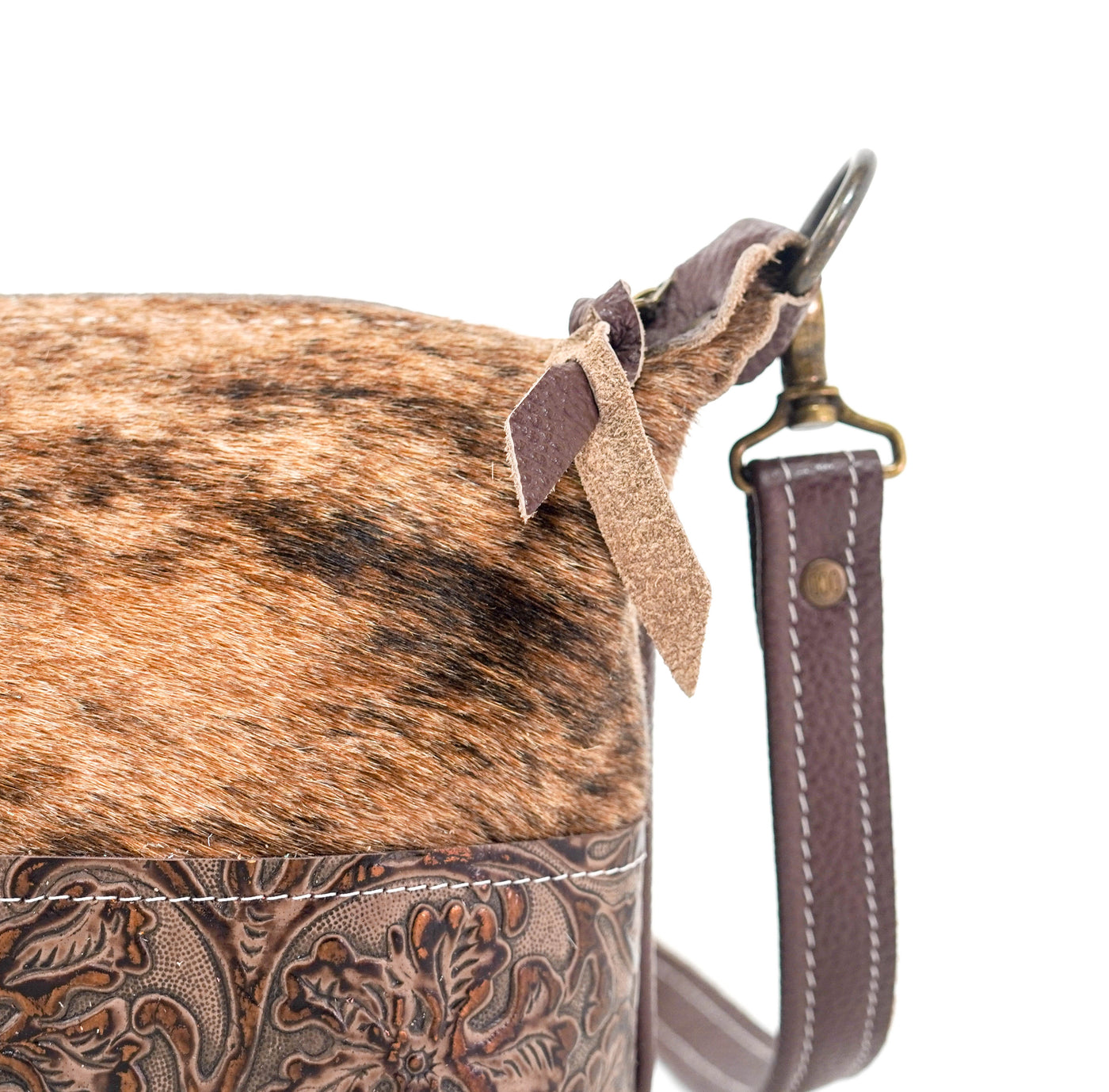 Cosmic Cowgirl - Brindle w/ Gold Rush tool-Cosmic Cowgirl-Western-Cowhide-Bags-Handmade-Products-Gifts-Dancing Cactus Designs