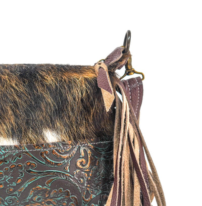 Cosmic Cowgirl - Brindle w/ Mint Chocolate Tool-Cosmic Cowgirl-Western-Cowhide-Bags-Handmade-Products-Gifts-Dancing Cactus Designs