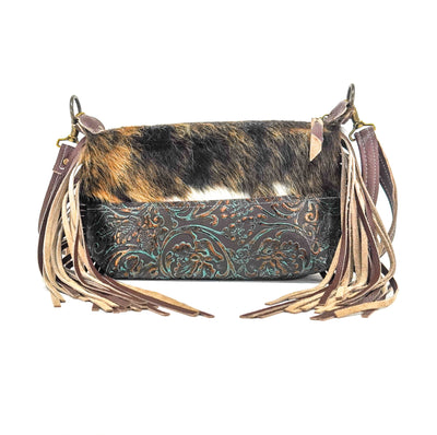 Cosmic Cowgirl - Brindle w/ Mint Chocolate Tool-Cosmic Cowgirl-Western-Cowhide-Bags-Handmade-Products-Gifts-Dancing Cactus Designs