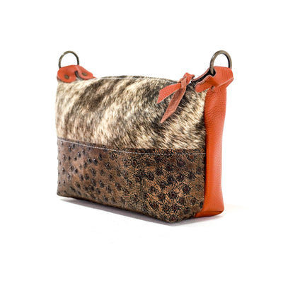 Cosmic Cowgirl - Brindle w/ Ostrich-Cosmic Cowgirl-Western-Cowhide-Bags-Handmade-Products-Gifts-Dancing Cactus Designs