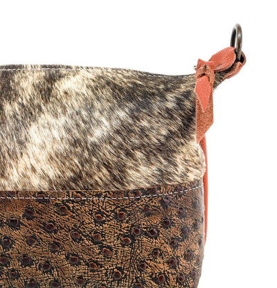 Cosmic Cowgirl - Brindle w/ Ostrich-Cosmic Cowgirl-Western-Cowhide-Bags-Handmade-Products-Gifts-Dancing Cactus Designs