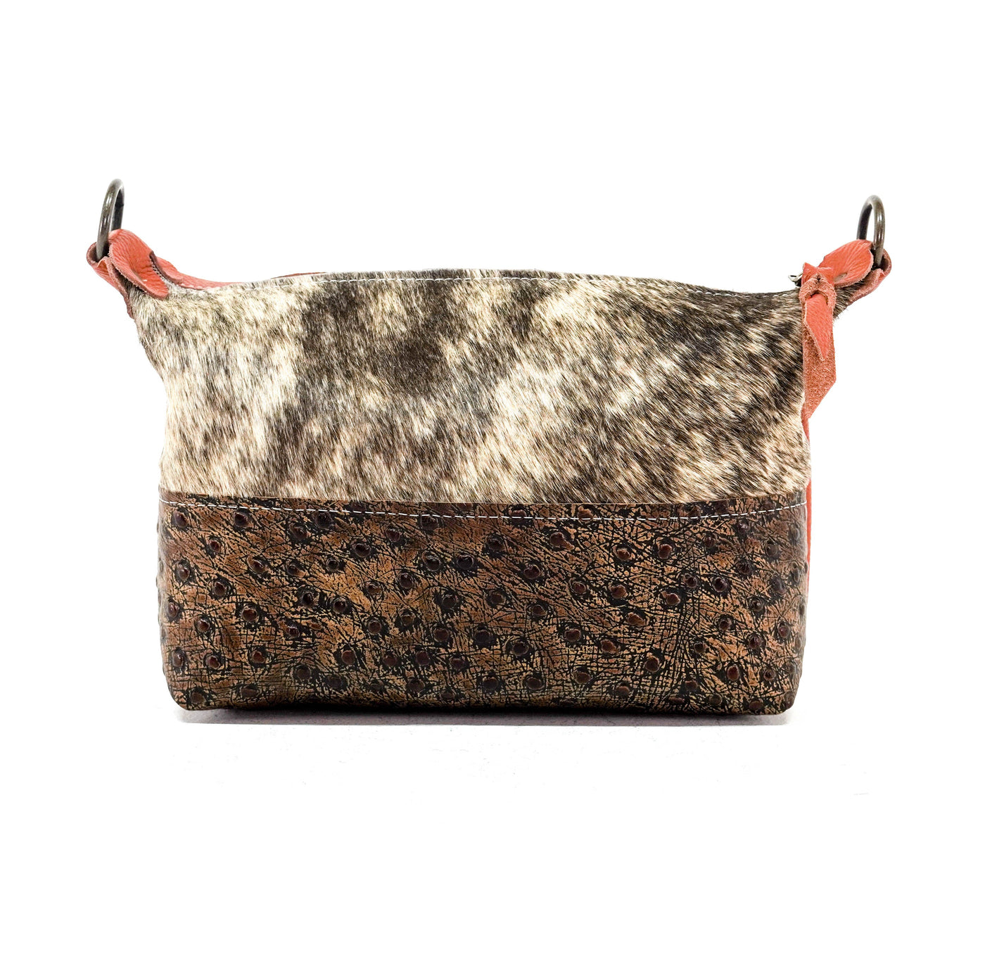 Cosmic Cowgirl - Brindle w/ Ostrich-Cosmic Cowgirl-Western-Cowhide-Bags-Handmade-Products-Gifts-Dancing Cactus Designs