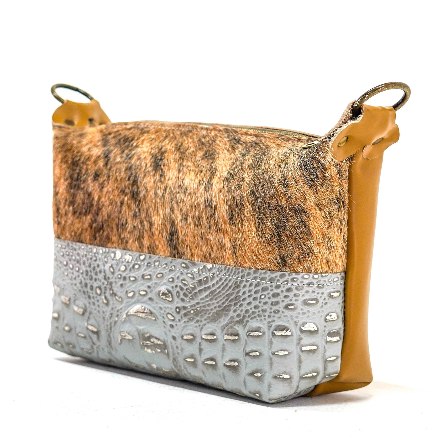 Cosmic Cowgirl - Brindle w/ Sterling Croc-Cosmic Cowgirl-Western-Cowhide-Bags-Handmade-Products-Gifts-Dancing Cactus Designs