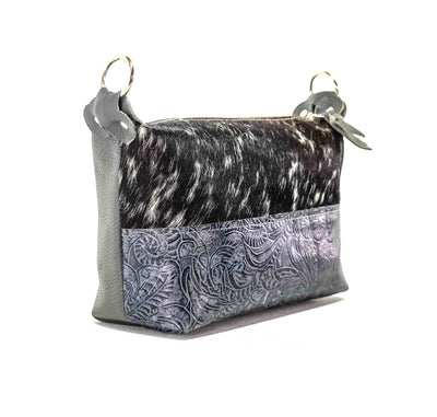 Cosmic Cowgirl - Salt/Pepper w/ Blue Jean Tool-Cosmic Cowgirl-Western-Cowhide-Bags-Handmade-Products-Gifts-Dancing Cactus Designs