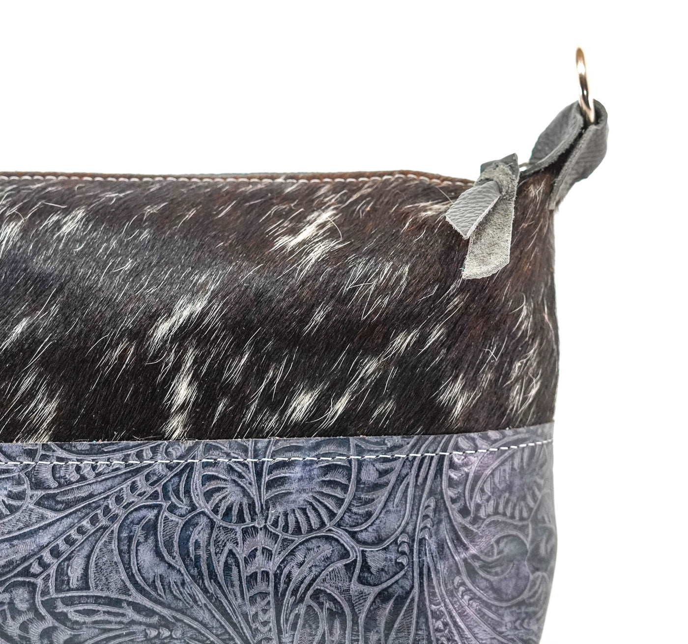 Cosmic Cowgirl - Salt/Pepper w/ Blue Jean Tool-Cosmic Cowgirl-Western-Cowhide-Bags-Handmade-Products-Gifts-Dancing Cactus Designs