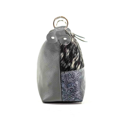 Cosmic Cowgirl - Salt/Pepper w/ Blue Jean Tool-Cosmic Cowgirl-Western-Cowhide-Bags-Handmade-Products-Gifts-Dancing Cactus Designs