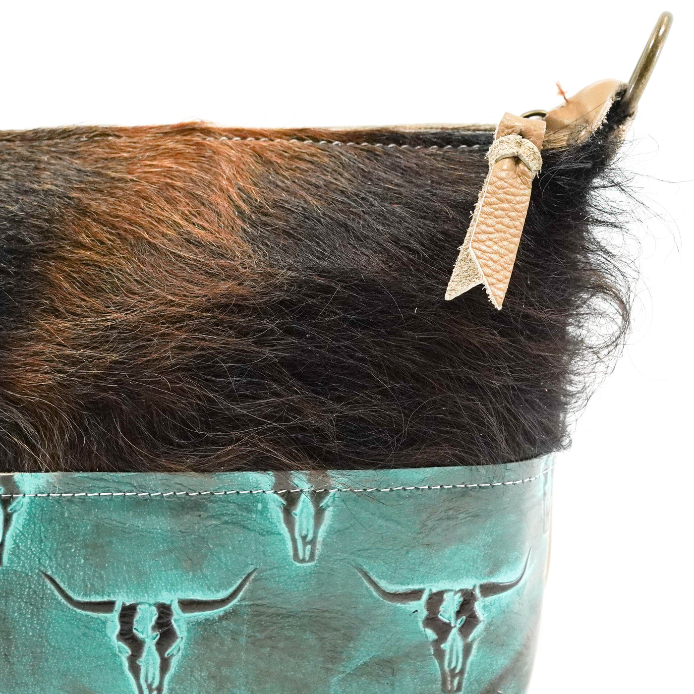 Cosmic Cowgirl - Tricolor w/ Royston Skulls-Cosmic Cowgirl-Western-Cowhide-Bags-Handmade-Products-Gifts-Dancing Cactus Designs