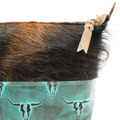 Cosmic Cowgirl - Tricolor w/ Royston Skulls-Cosmic Cowgirl-Western-Cowhide-Bags-Handmade-Products-Gifts-Dancing Cactus Designs