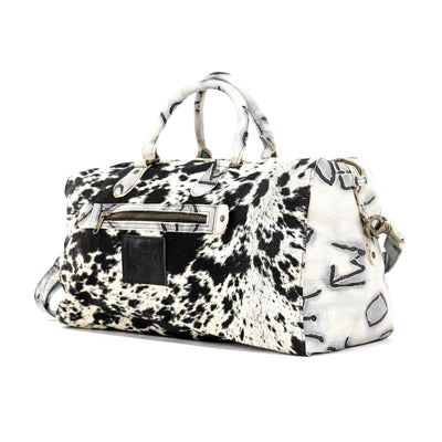 Duffel - Black & White w/ Smoke Show Brands-Duffel-Western-Cowhide-Bags-Handmade-Products-Gifts-Dancing Cactus Designs