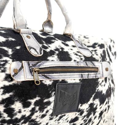 Duffel - Black & White w/ Smoke Show Brands-Duffel-Western-Cowhide-Bags-Handmade-Products-Gifts-Dancing Cactus Designs