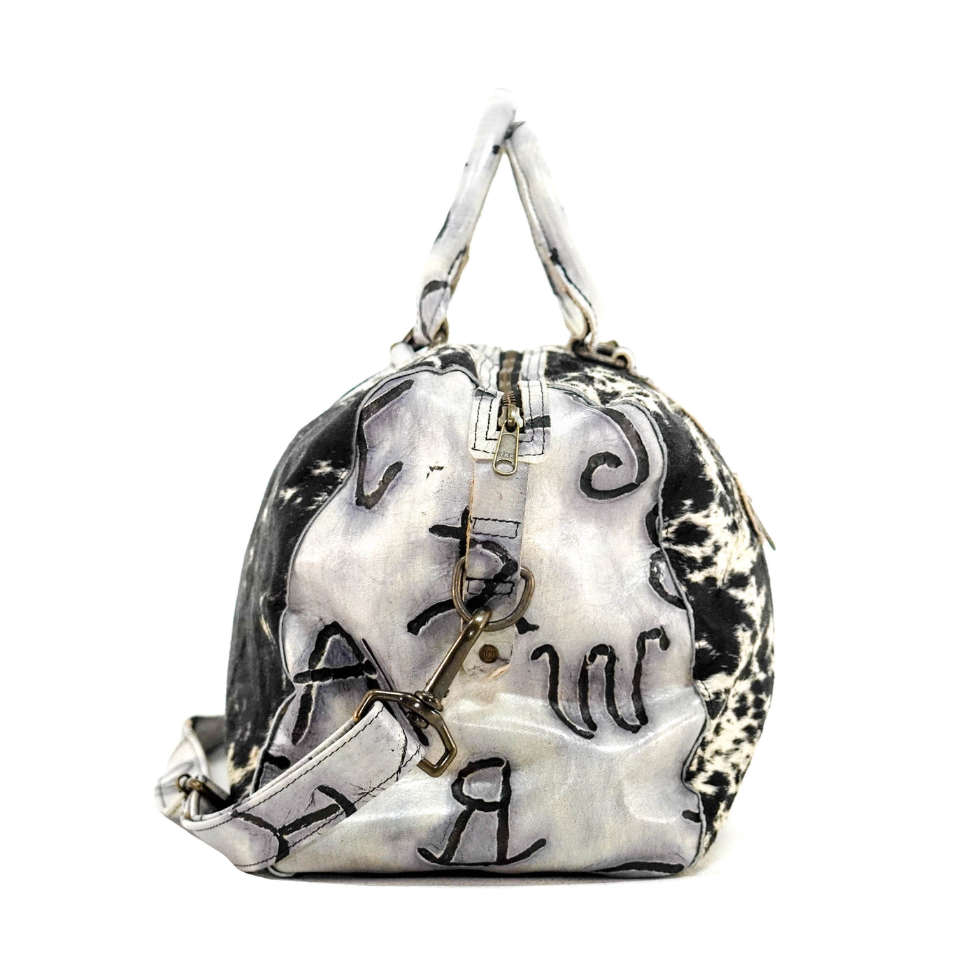 Duffel - Black & White w/ Smoke Show Brands-Duffel-Western-Cowhide-Bags-Handmade-Products-Gifts-Dancing Cactus Designs
