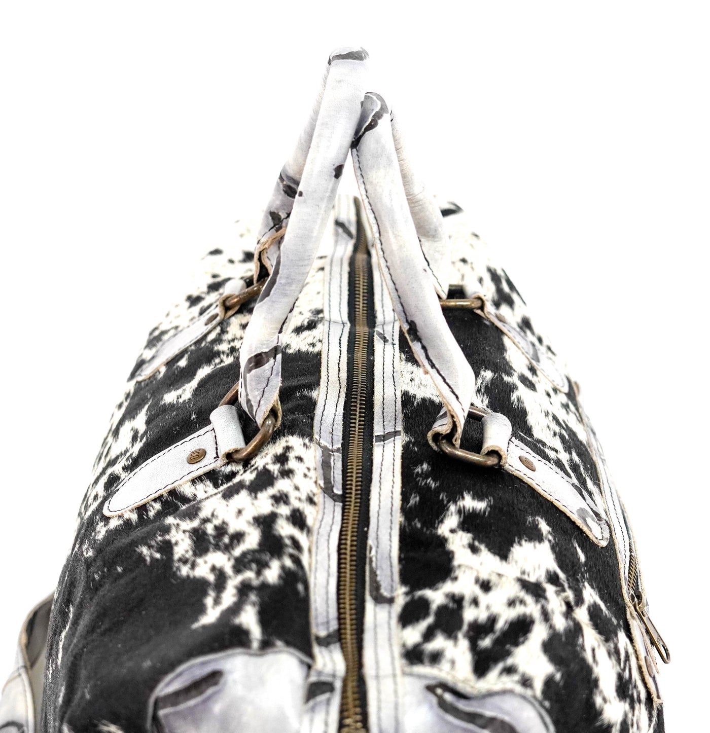 Duffel - Black & White w/ Smoke Show Brands-Duffel-Western-Cowhide-Bags-Handmade-Products-Gifts-Dancing Cactus Designs