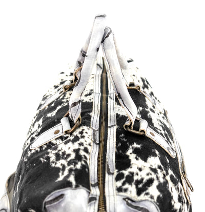 Duffel - Black & White w/ Smoke Show Brands-Duffel-Western-Cowhide-Bags-Handmade-Products-Gifts-Dancing Cactus Designs