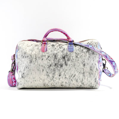 Duffel - Black & White w/ Unicorn Navajo-Duffel-Western-Cowhide-Bags-Handmade-Products-Gifts-Dancing Cactus Designs