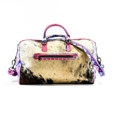 Duffel - Black & White w/ Unicorn Navajo-Duffel-Western-Cowhide-Bags-Handmade-Products-Gifts-Dancing Cactus Designs