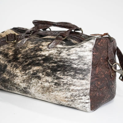 Duffel - Brindle w/ Cowboy Tool-Duffel-Western-Cowhide-Bags-Handmade-Products-Gifts-Dancing Cactus Designs