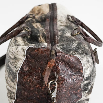 Duffel - Brindle w/ Cowboy Tool-Duffel-Western-Cowhide-Bags-Handmade-Products-Gifts-Dancing Cactus Designs