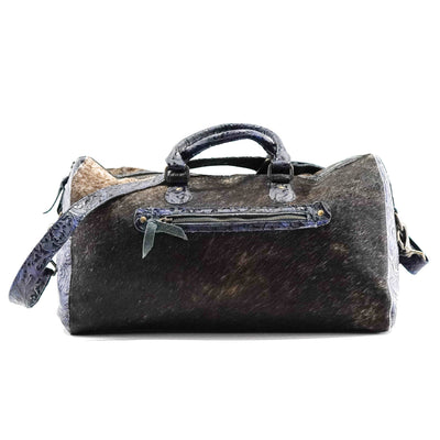 Duffel - Brindle w/ Midnight Tool-Duffel-Western-Cowhide-Bags-Handmade-Products-Gifts-Dancing Cactus Designs