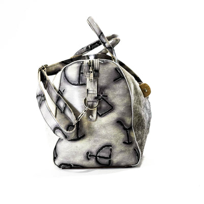Duffel - Grey Brindle w/ Smoke Show Brands-Duffel-Western-Cowhide-Bags-Handmade-Products-Gifts-Dancing Cactus Designs