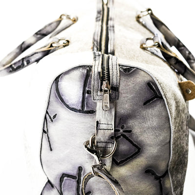 Duffel - Grey Brindle w/ Smoke Show Brands-Duffel-Western-Cowhide-Bags-Handmade-Products-Gifts-Dancing Cactus Designs