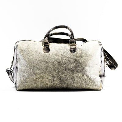 Duffel - Grey Brindle w/ Smoke Show Brands-Duffel-Western-Cowhide-Bags-Handmade-Products-Gifts-Dancing Cactus Designs