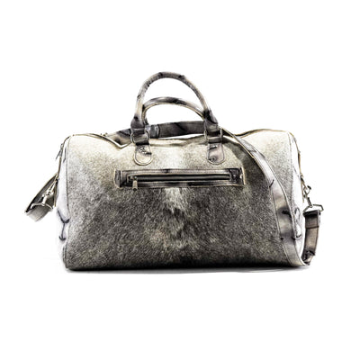 Duffel - Grey Brindle w/ Smoke Show Brands-Duffel-Western-Cowhide-Bags-Handmade-Products-Gifts-Dancing Cactus Designs